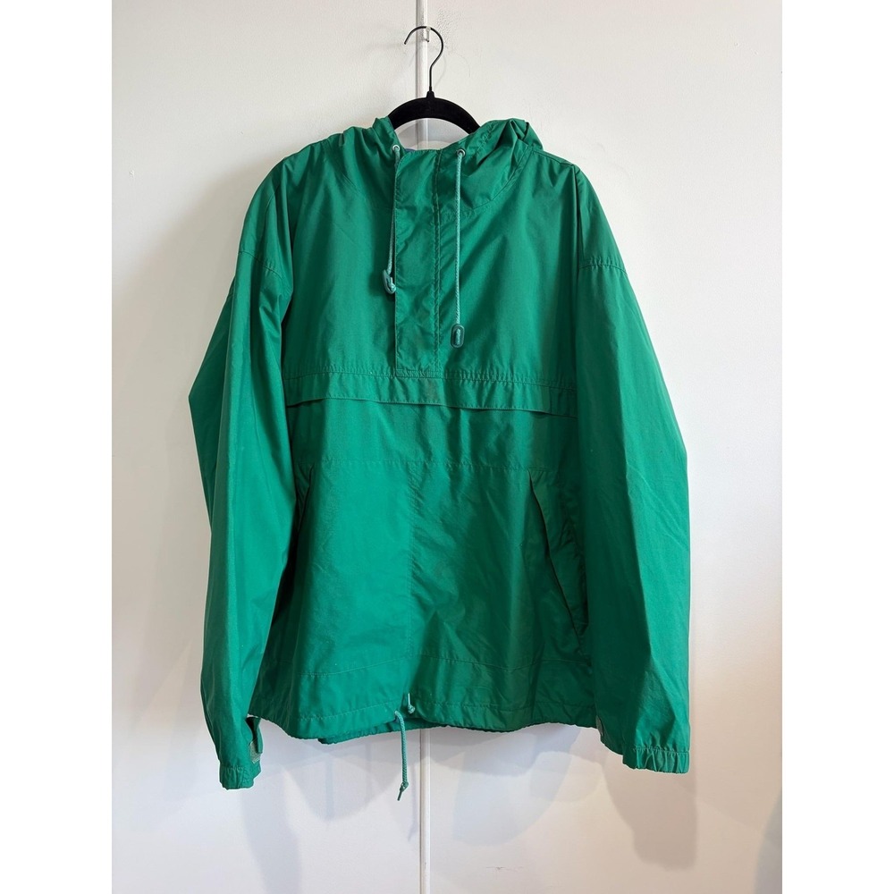 Gap Jacket Mens XL Green Nylon Hooded Anorak Lined Drawstring Pullover‎ Outdoor